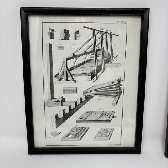 Set of 4 Framed Prints 1862 Orchestrion Prints From The Art of Organ Building - Picture 5 of 10